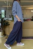 Made in Italy Perfect Breton V Long Sleeve Top Navy - ** 
